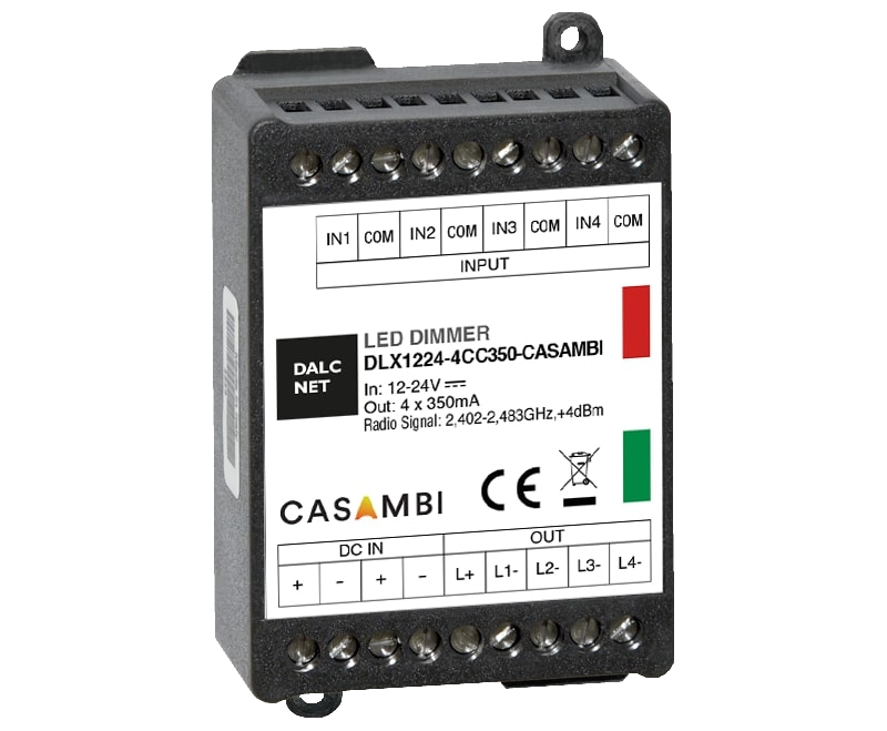 Centraline di controllo LED con standard DMX, DALI e CASAMBI