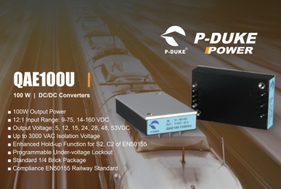 Nuova serie QAE100U: DC/DC Converter P-DUKE per il settore trasporti