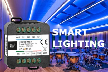 Wireless interface for Casambi lighting systems with 8 push buttons