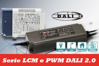 LCM and PWM digital led drivers with DALI 2.0 functions and push dimming