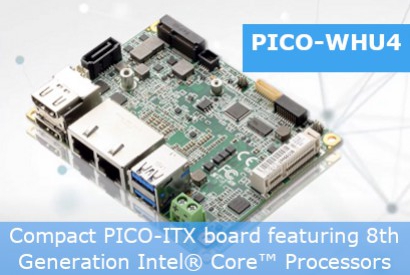 Scheda PC AAEON PICO-WHU4 con processori Intel Core di 8° generazione