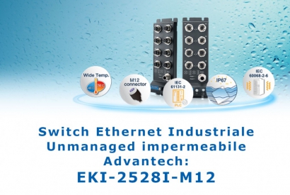 Switch Ethernet Unmanaged 8 porte con connettori M12 e certificazione IP67
