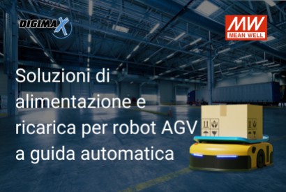 Soluzioni di alimentazione e ricarica per robot AGV a guida automatica